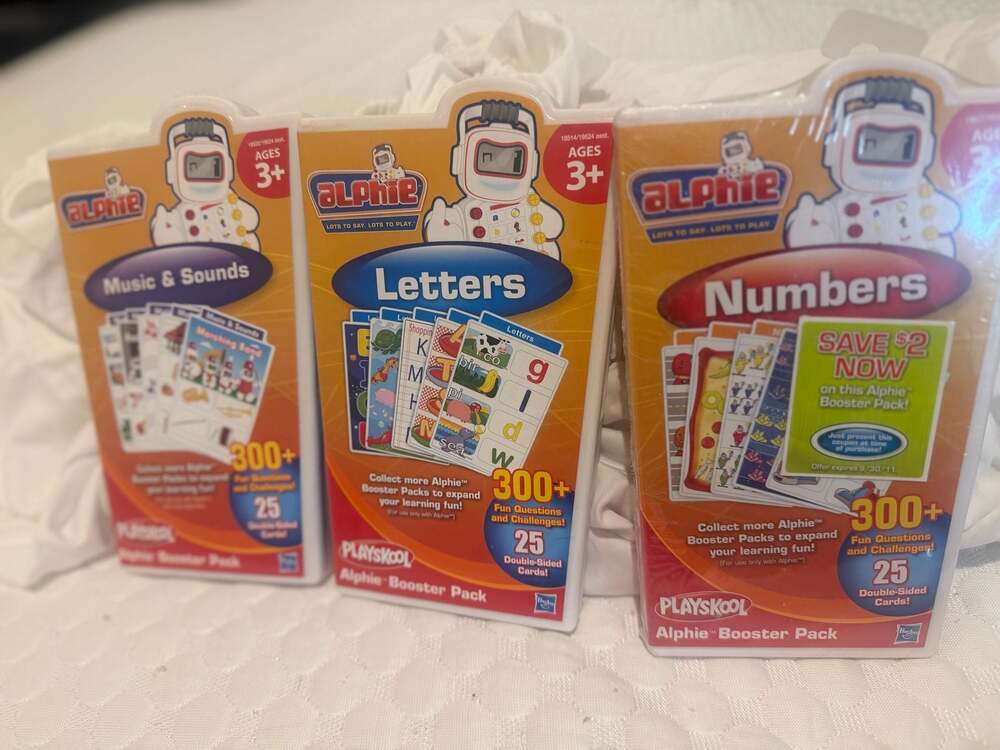 3-Pack Playskool Alphie Booster Packs: Music & Sounds, Letters, and Numbers